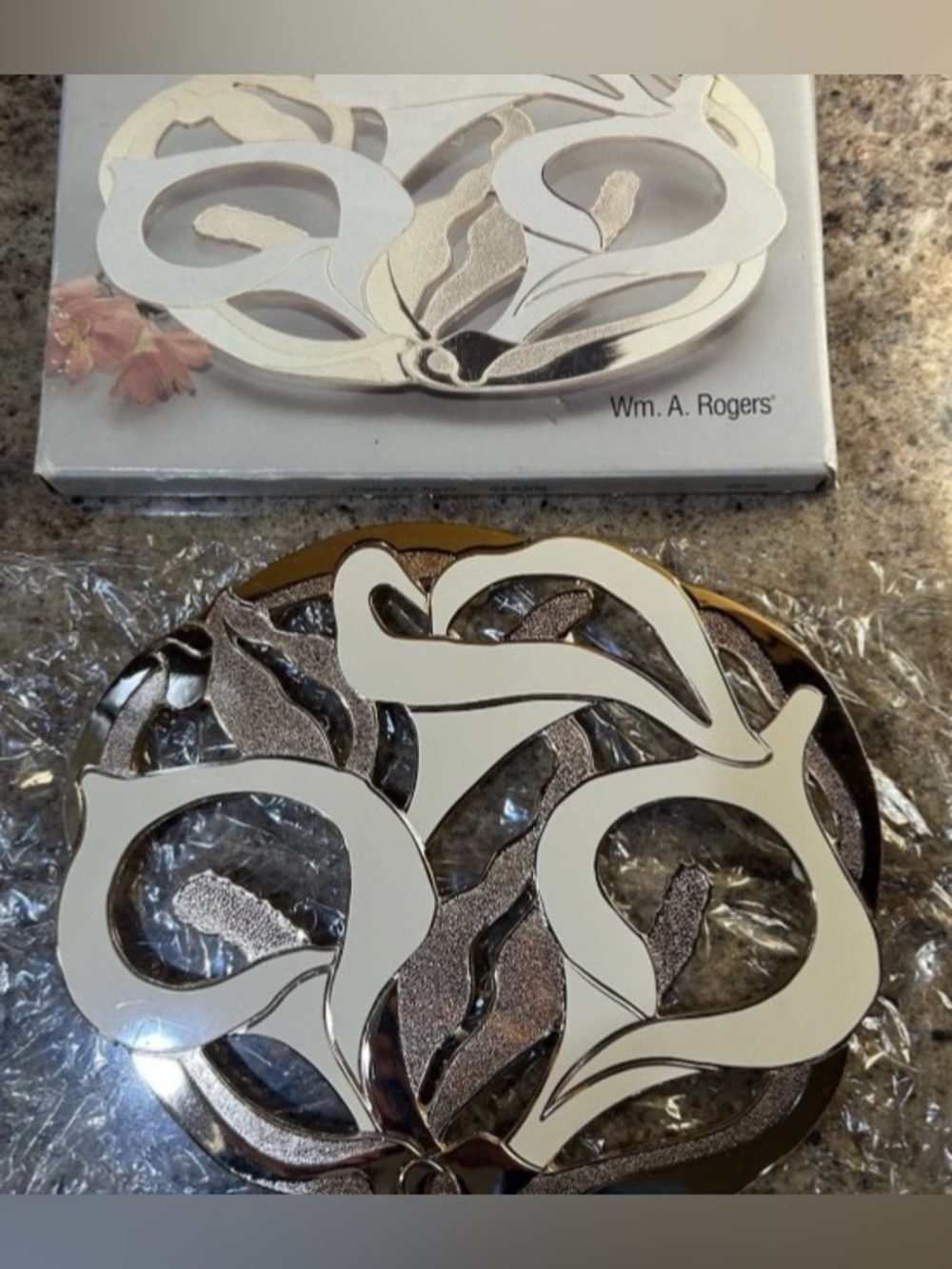 New In Original Box Vintage Calla Lily Trivet By Wm. A. Rogers 1970-80 Wall Hang